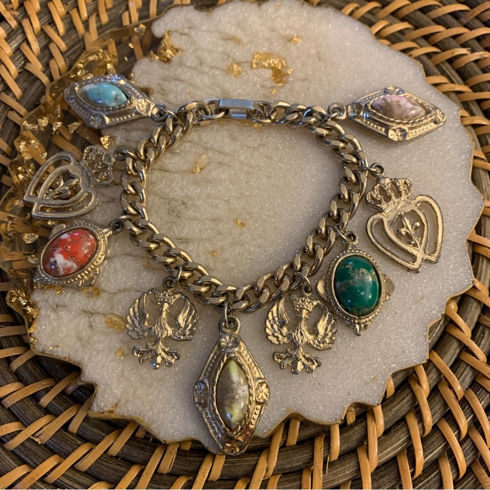 Vintage Stone Charm Bracelet